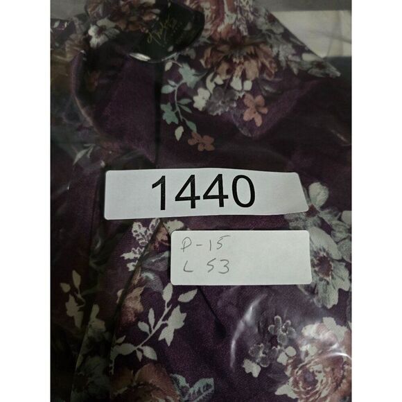 Floral Satin Kimono Robe With Waist Tie Purple & Pink Womens Medium fairycore - Picture 10 of 10